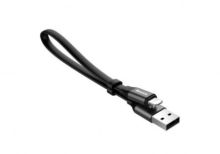 Кабель USB BASEUS Two-in-one Portable, USB - MicroUSBLightning, 2А, 23 см, черный - 4