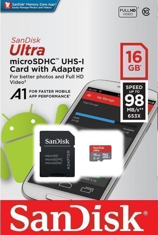 SanDisk Ultra microSD 16GB Class 10 UHS-I A1
