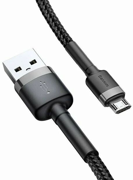Кабель Baseus Cafule Cable USB For Micro 1.5A 2m CAMKLF-CG1 (Grey/Серый) - 3