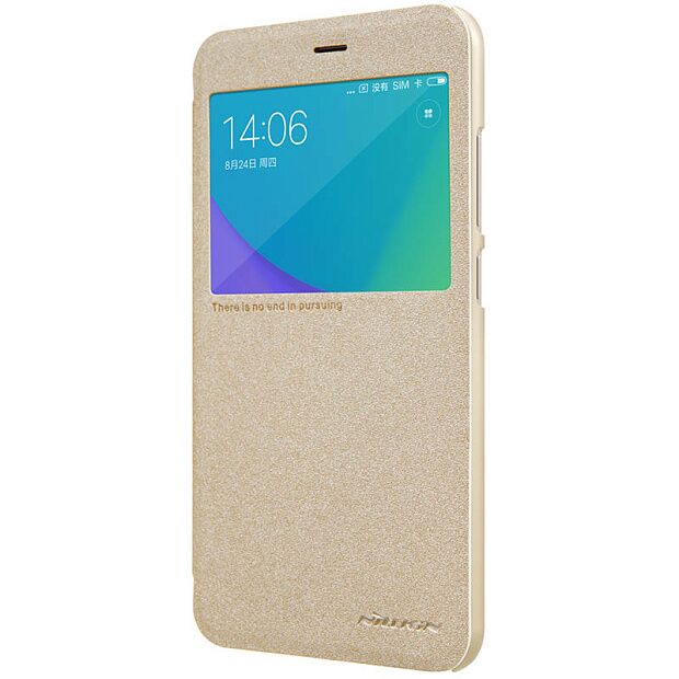 Чехол для Xiaomi Redmi Note 5A Nillkin Sparkle Leather Case (Gold/Золотой) - 4
